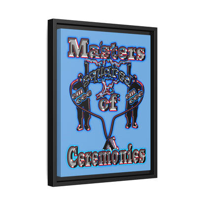 em cee squared - framed canvas art (light blue)