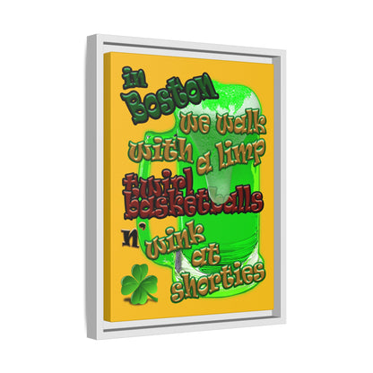 celtics logo - framed canvas art (yellow)