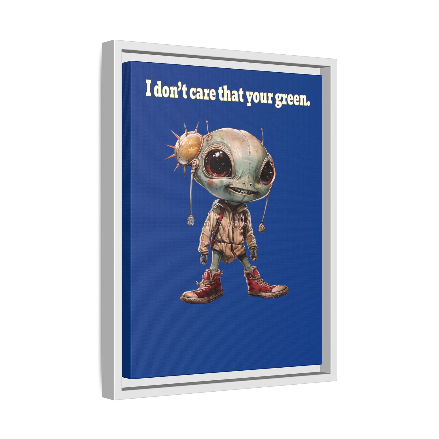 I don't care that your green - framed canvas art (dark blue)