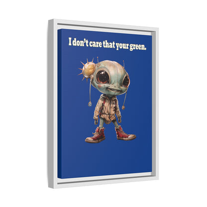 I don't care that your green - framed canvas art (dark blue)
