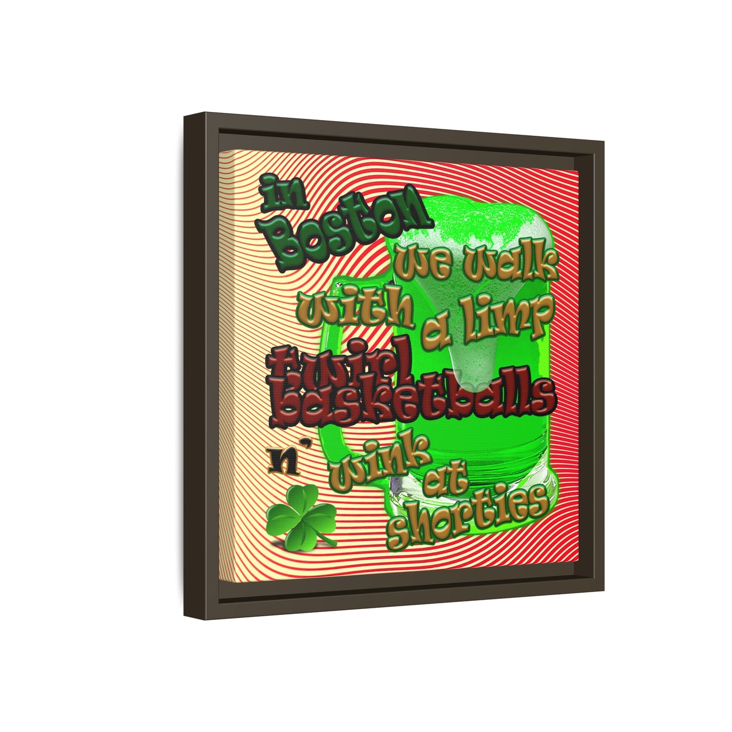 celtics logo - framed canvas art (yellow-orange wave)