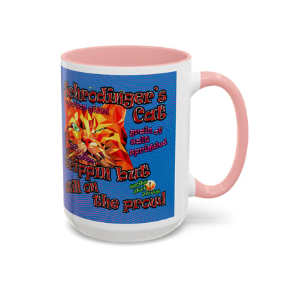 schrodinger's cat - Accent Mug (light blue-purple wave)