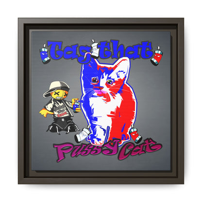 tag that - framed canvas art (grey-light grey)