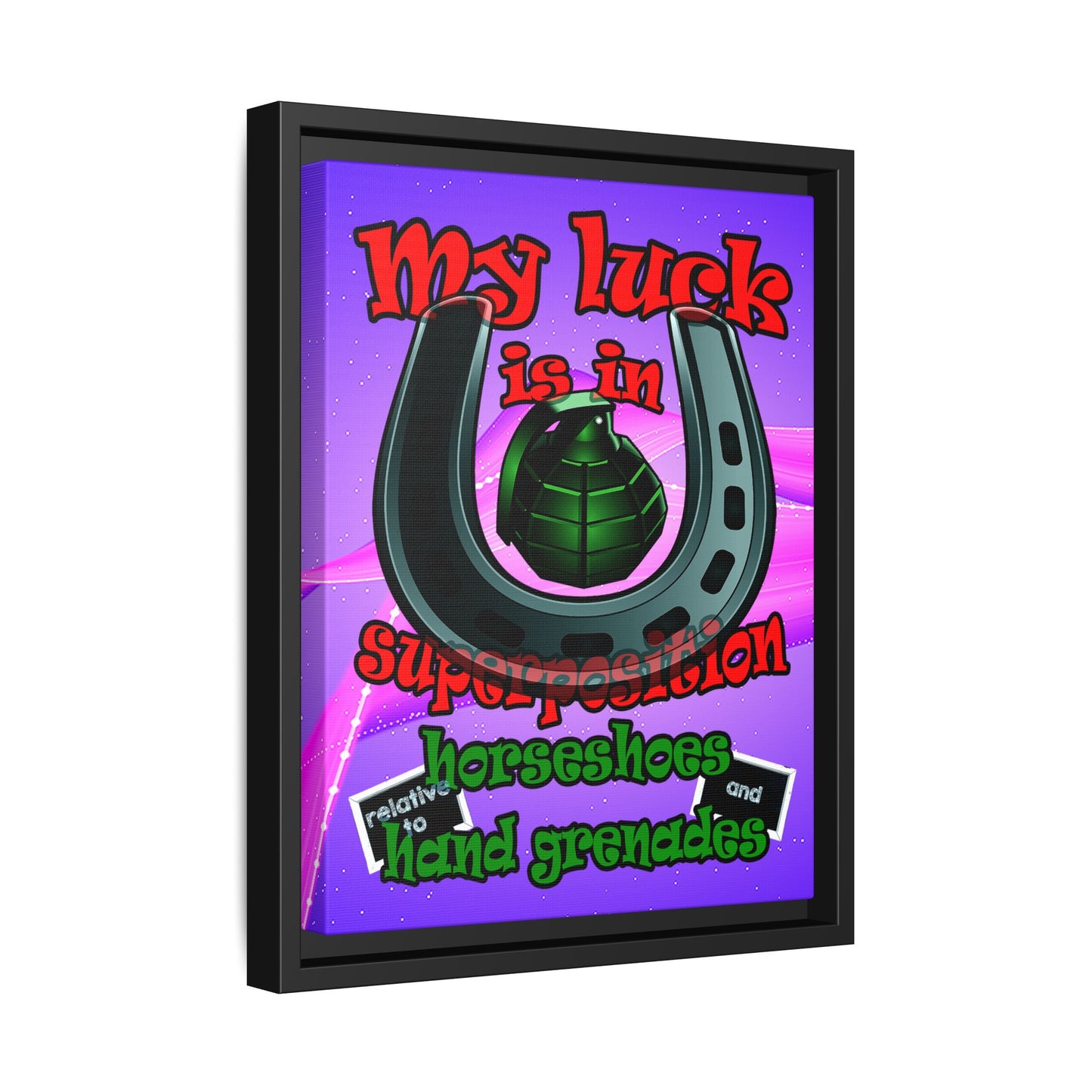 my luck - framed canvas art (purple-pink wave)