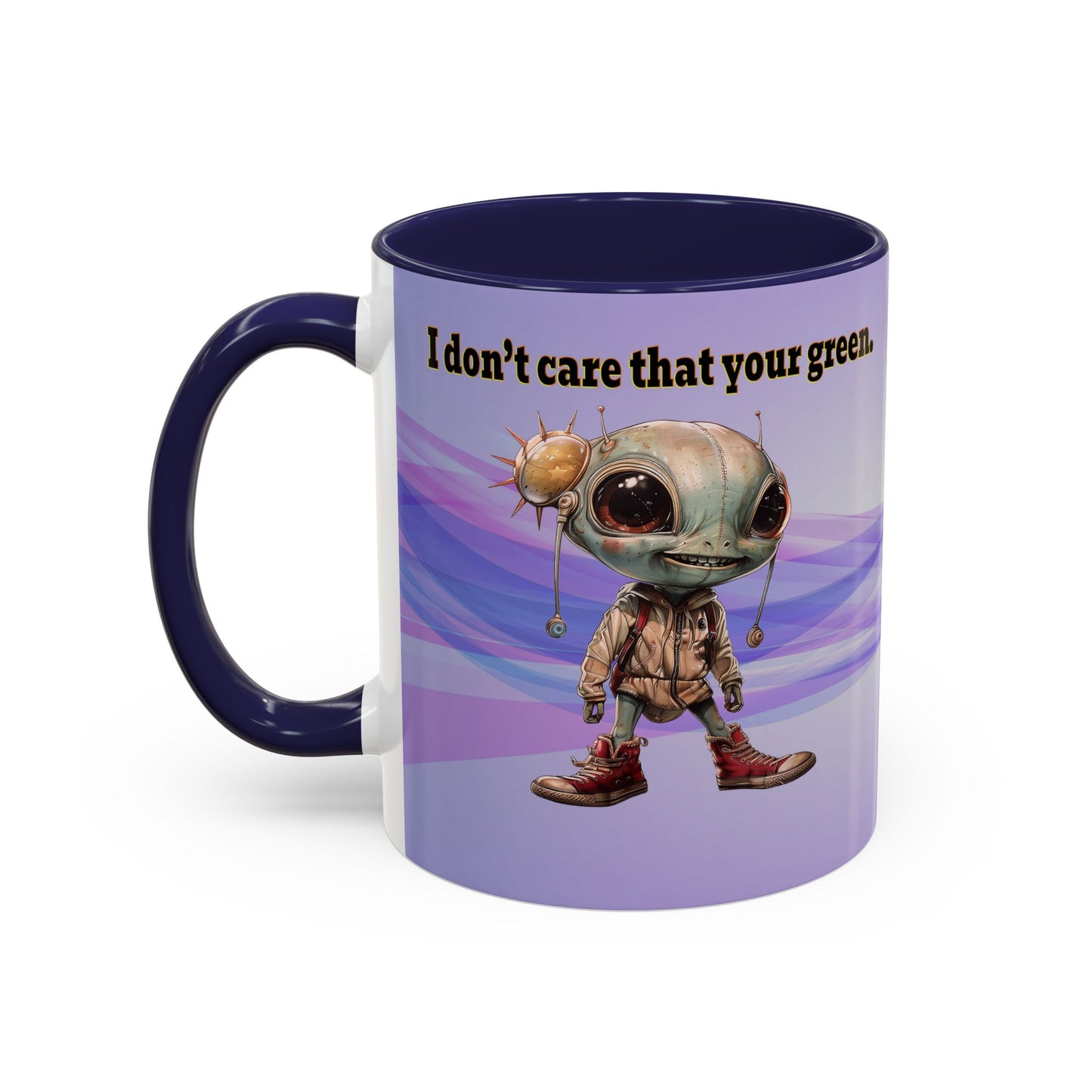 I don't care that your grey - Accent Mug (light blue-pink wave)