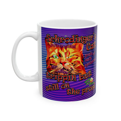schrodinger's cat - White Mug (purple wave)