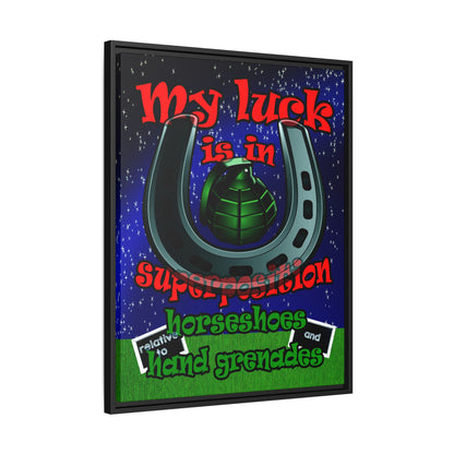 my luck - framed canvas art ('snoops' background)