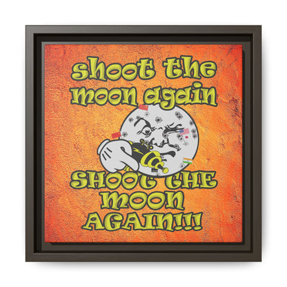 shoot the moon again - framed canvas art (burnt orange)