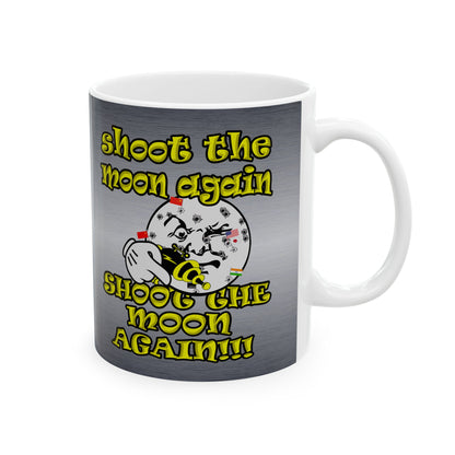 shoot the moon again - White Mug (brushed nickel)