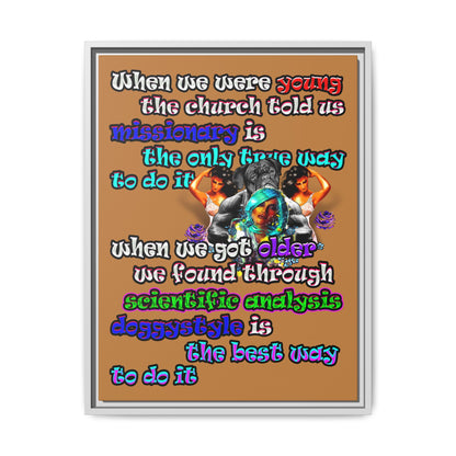 doggystyle - framed canvas art (light brown)