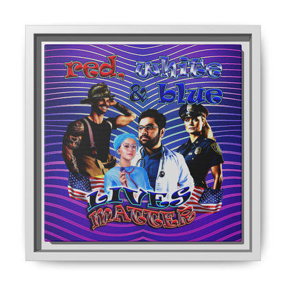 rw&b lives matter - framed canvas art (purple wave)