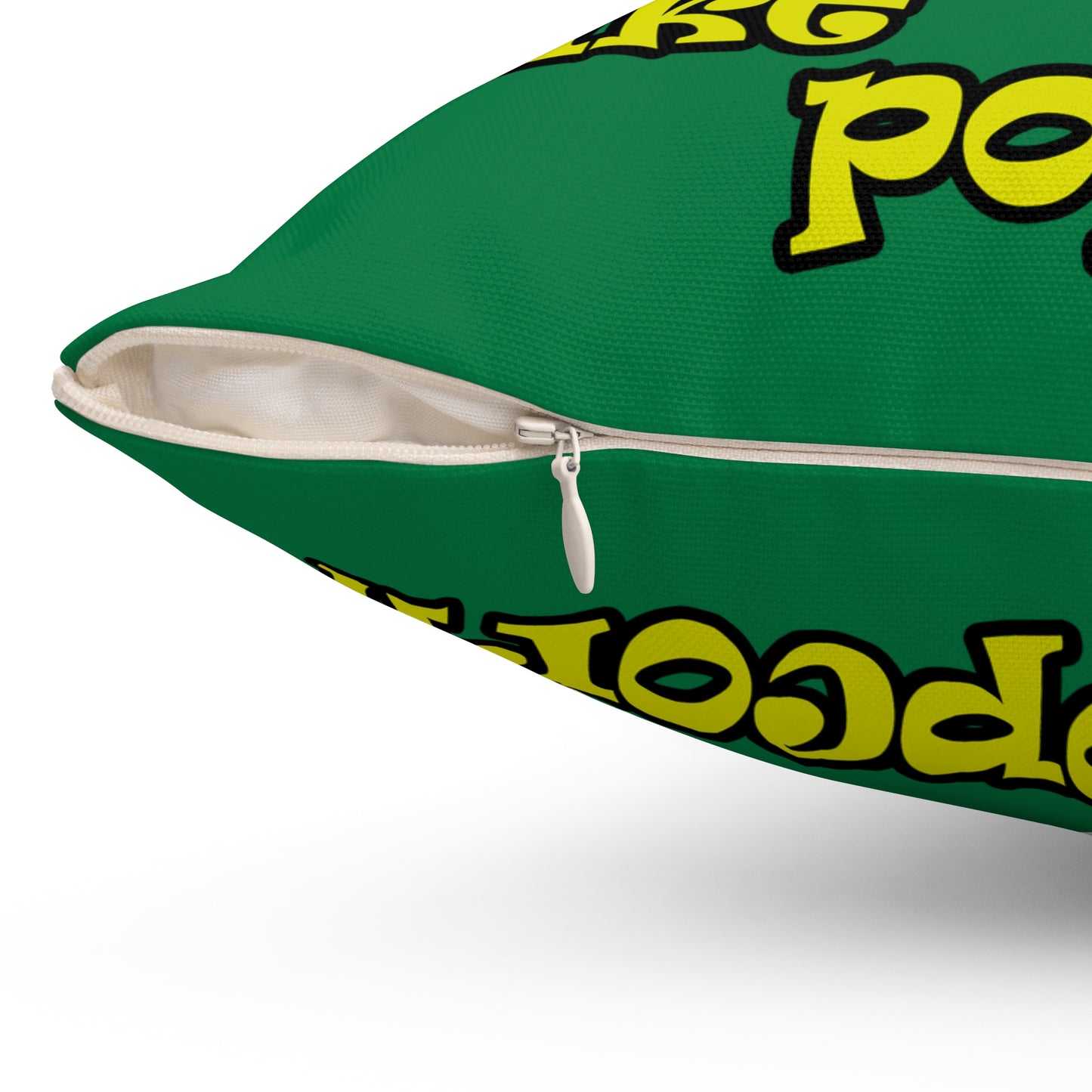 popping like popcorn - Spun Polyester Square Pillow - (dark green)