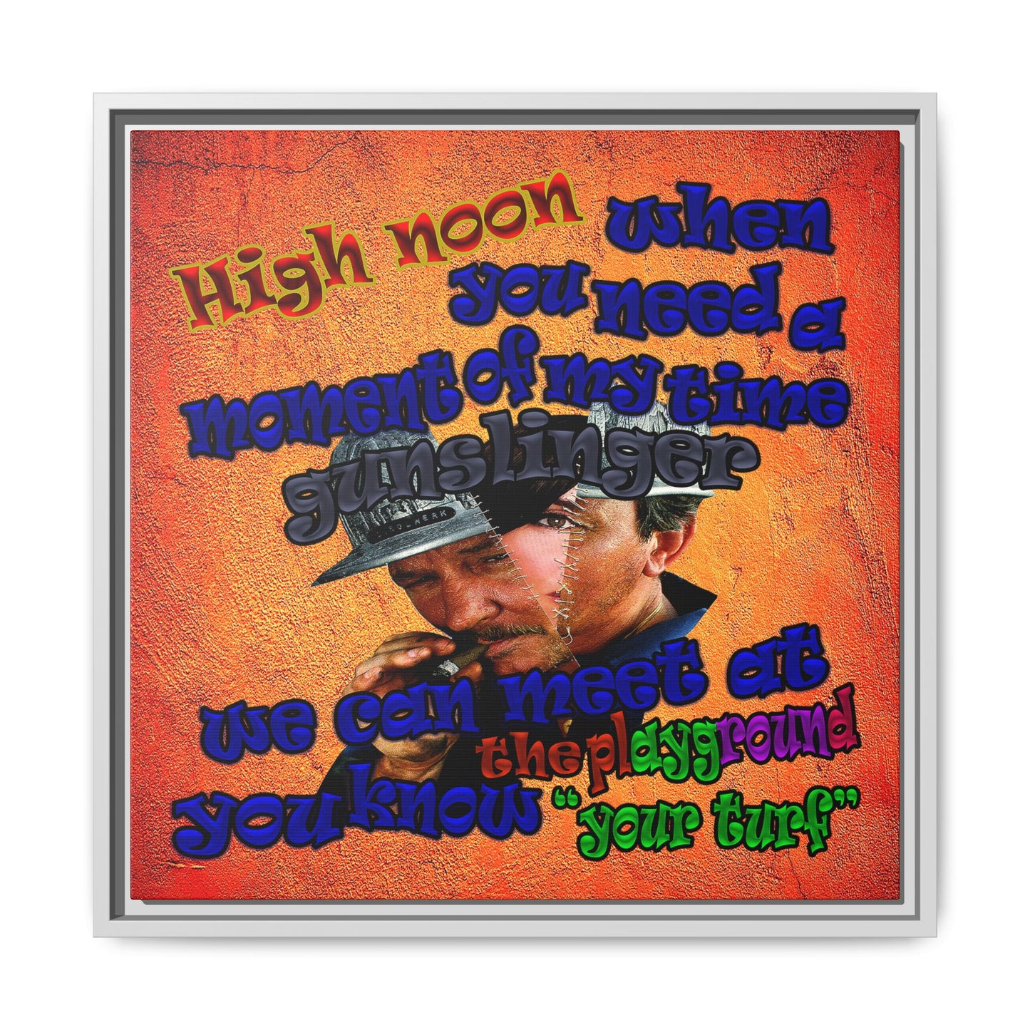 high noon - framed canvas art (burnt orange)