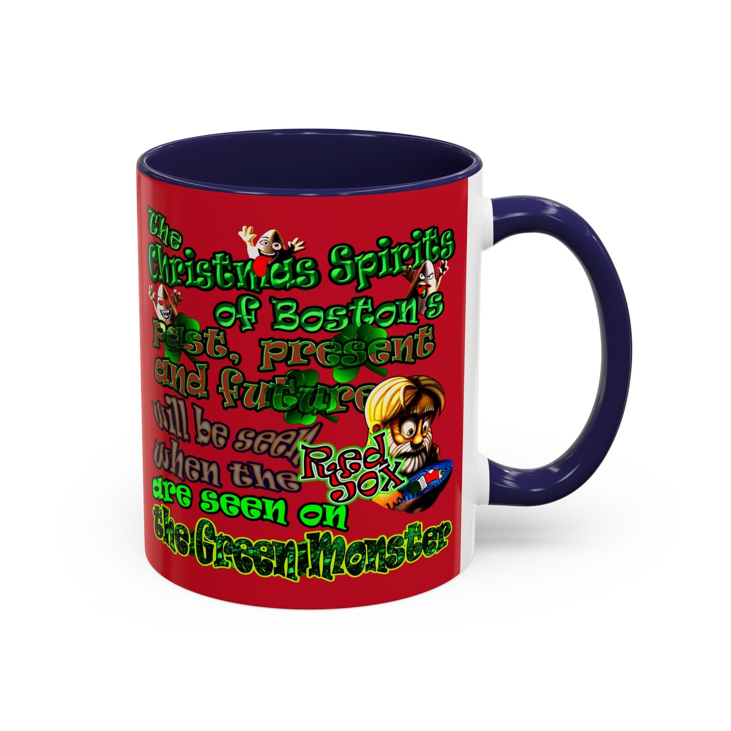 christmas spirits of boston - Accent Mug (dark red)