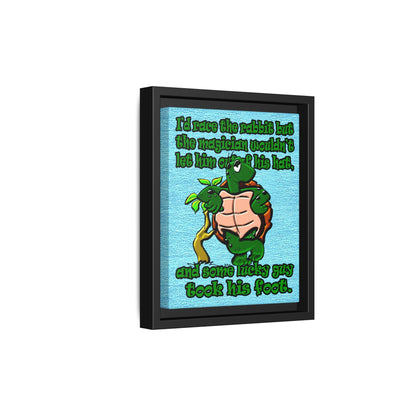 turtle race - framed canvas art (faded blue)