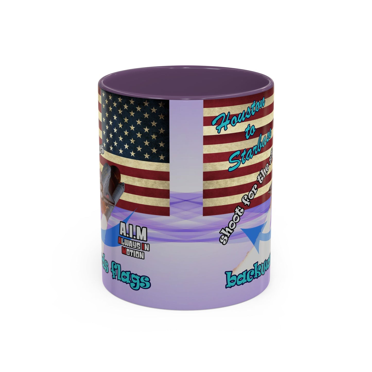 shoot for the stars - Accent Mug (light blue-pink wave)