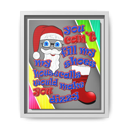 santa's shoes - framed canvas art (rainbow split)
