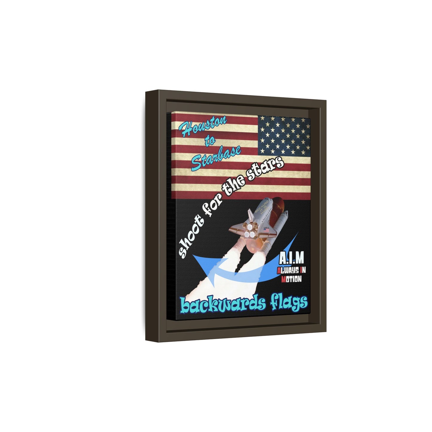 shoot for the stars - framed canvas art (black)