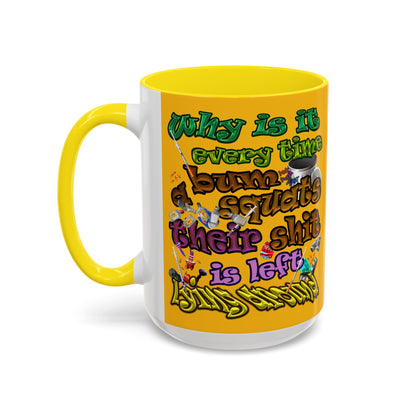 the bum's shit - Accent Mug (yellow)