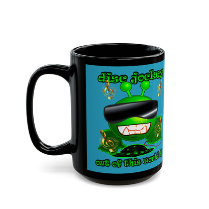 disc jockey - Black Mug (turquoise)