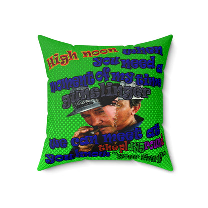 high noon - Faux Suede Square Pillow - (logo green)