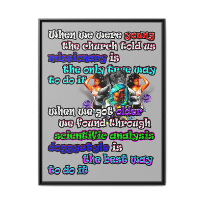 doggystyle - framed canvas art (light grey)