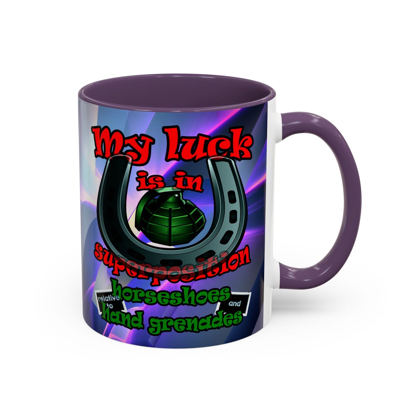 my luck - Accent Mug (grey-pink wave)