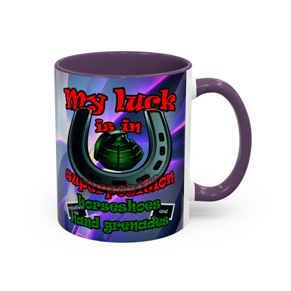 my luck - Accent Mug (grey-pink wave)