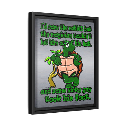 turtle race - framed canvas art (brushed nickel)