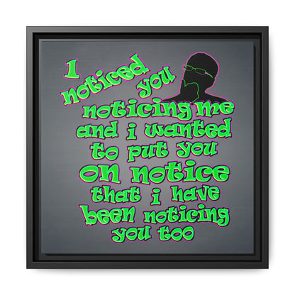 noticed you noticing - framed canvas art (grey-light grey)