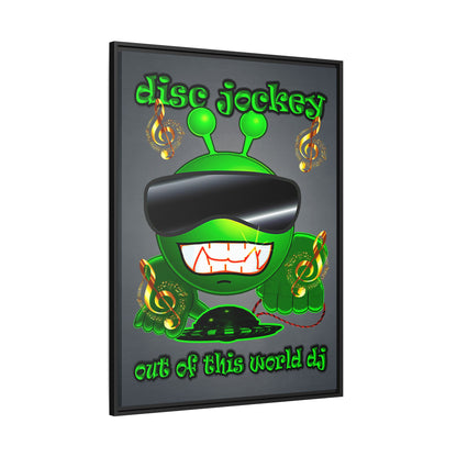 disc jockey - framed canvas art (grey-light grey)