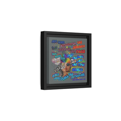 drop the beat - framed canvas art (dark grey)