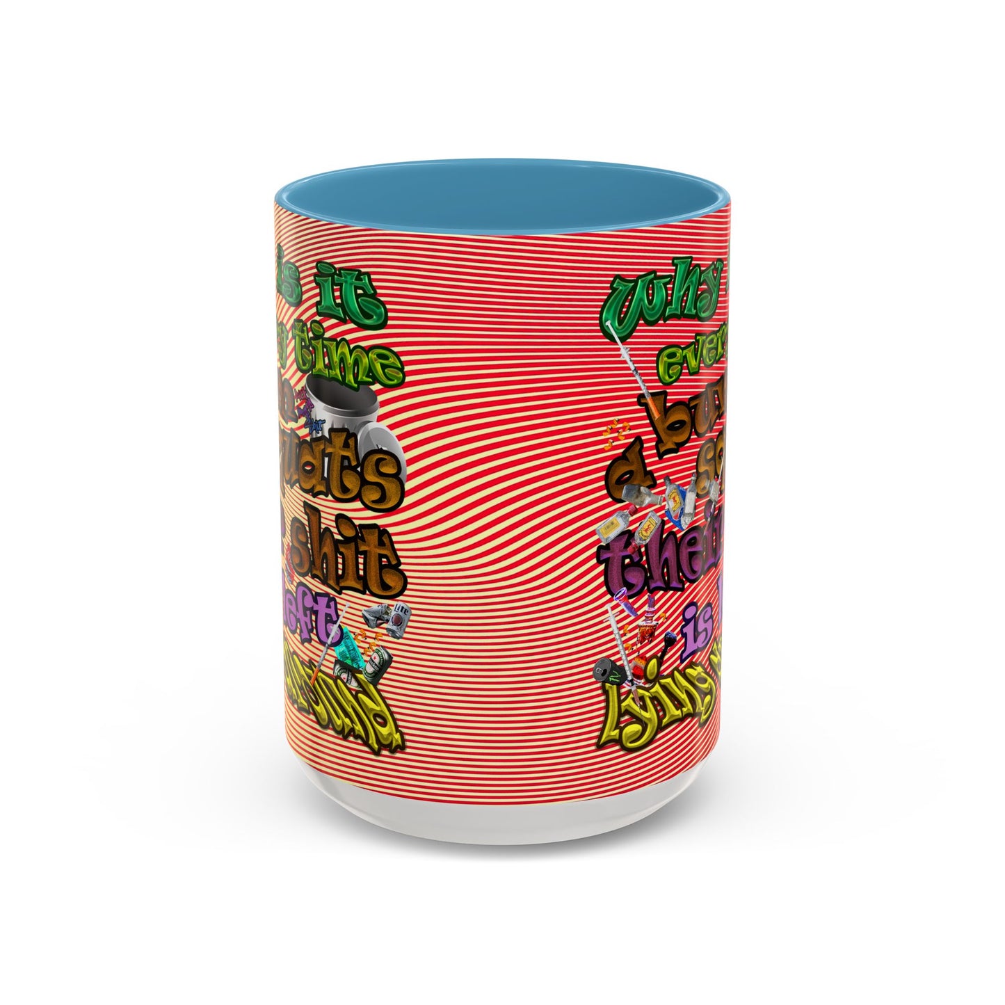 the bum's shit - Accent Mug (yellow-orange wave)