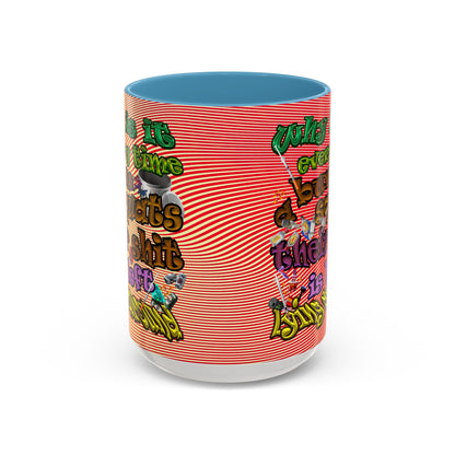 the bum's shit - Accent Mug (yellow-orange wave)
