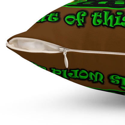 disc jockey - Spun Polyester Square Pillow - (brown)