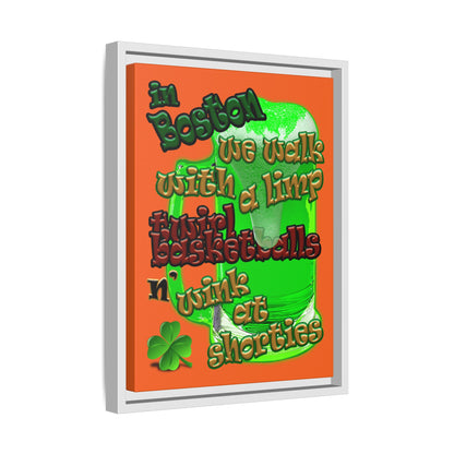 celtics logo - framed canvas art (orange)