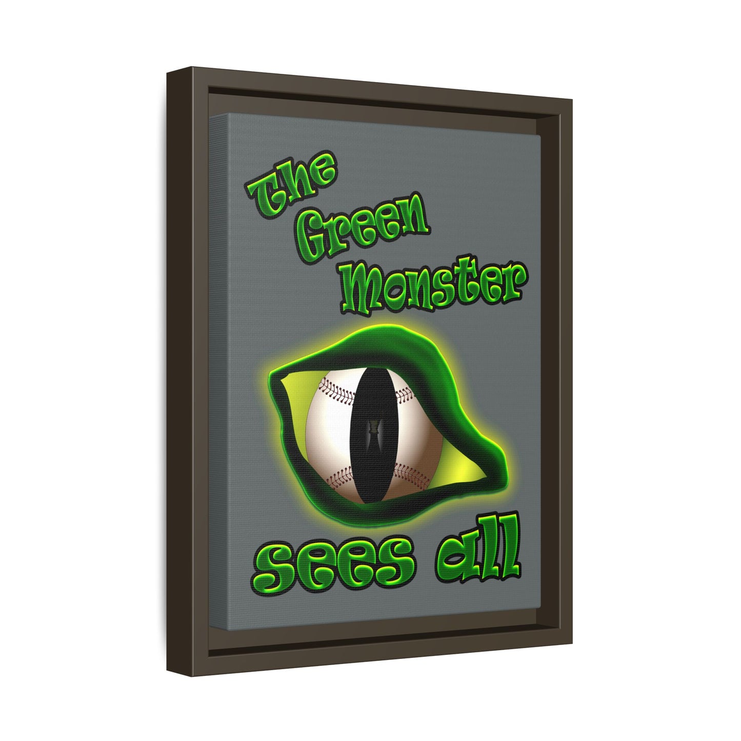 green monster - framed canvas art (dark grey)