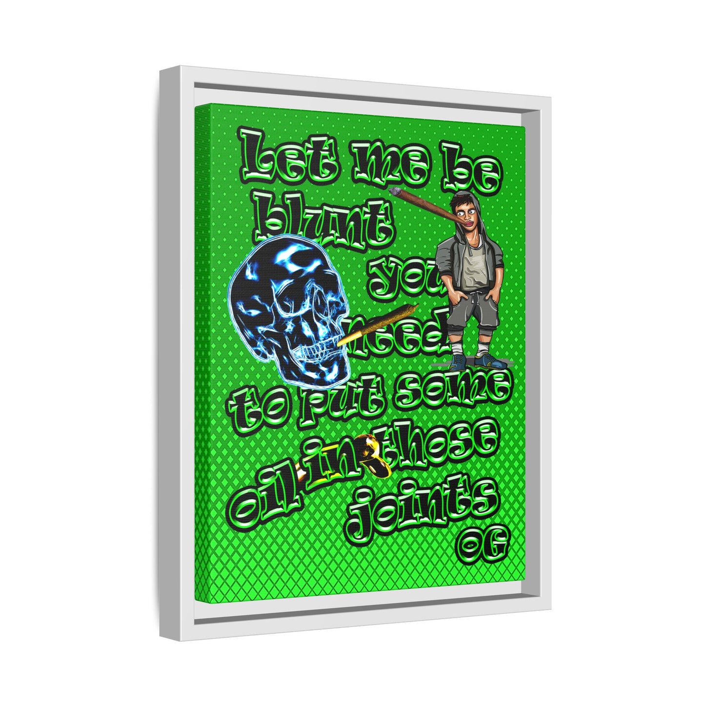 og - framed canvas art (logo green)