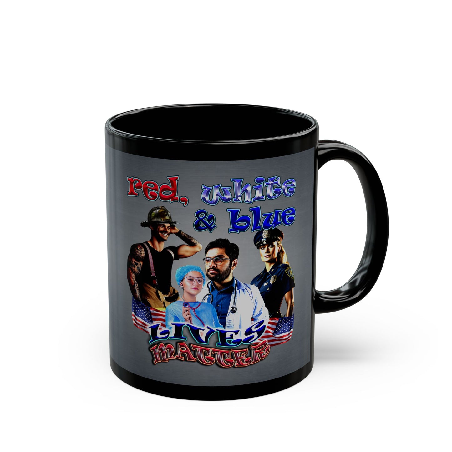 rw&b lives matter - Black Mug (grey-light grey)