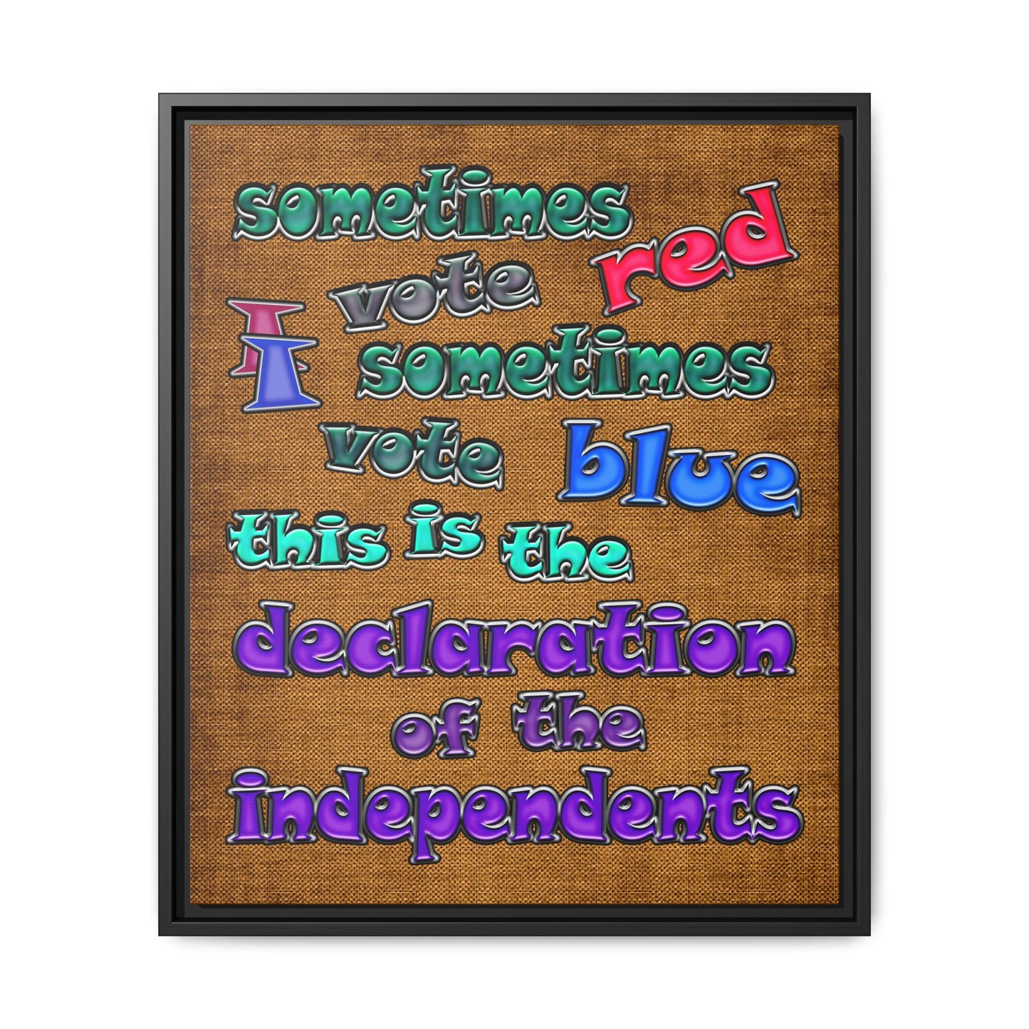 declaration of the independents - framed canvas art (brown papyrus)