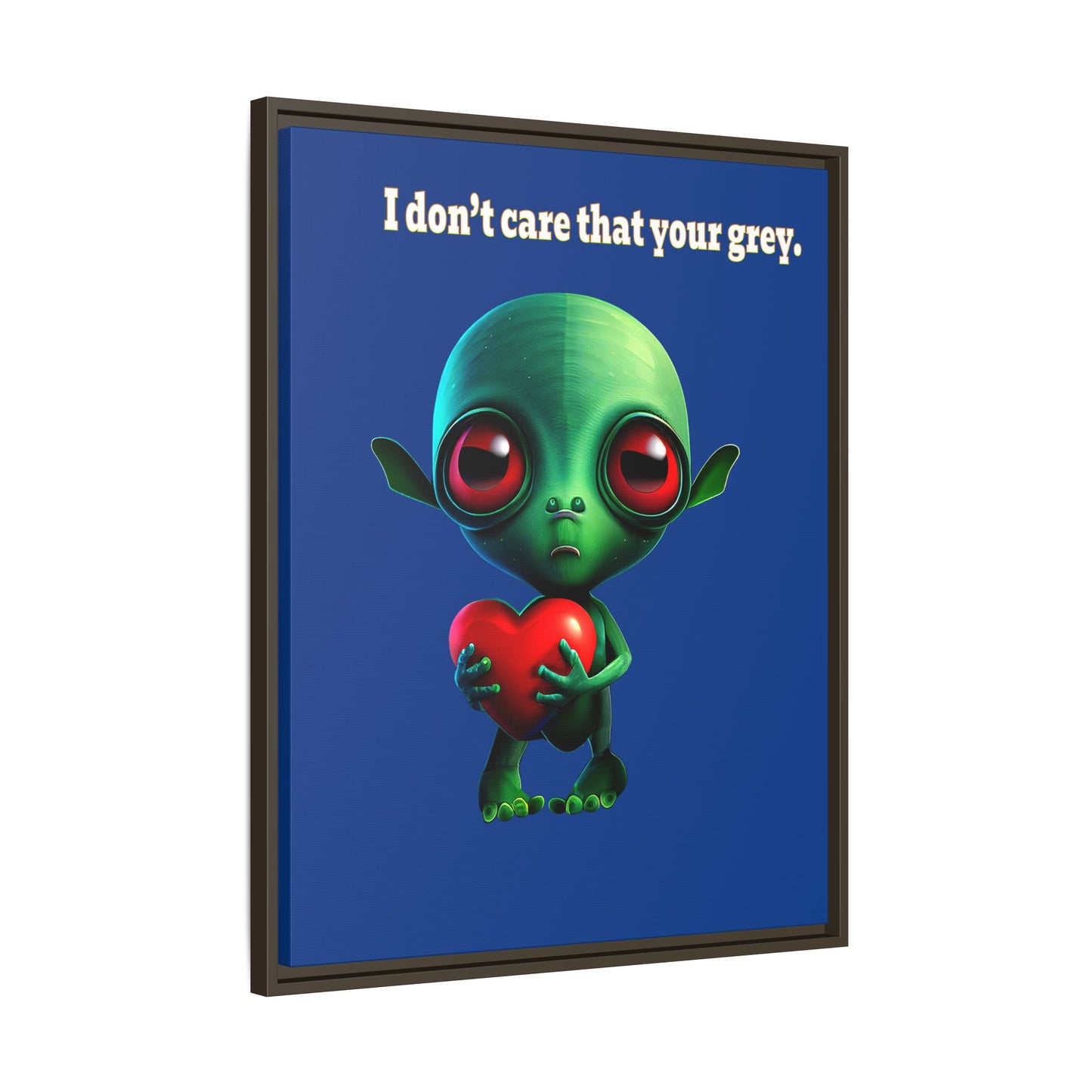 I don't care that your grey - framed canvas art (dark blue)