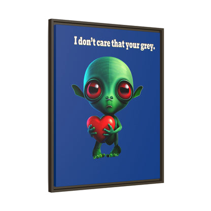 I don't care that your grey - framed canvas art (dark blue)