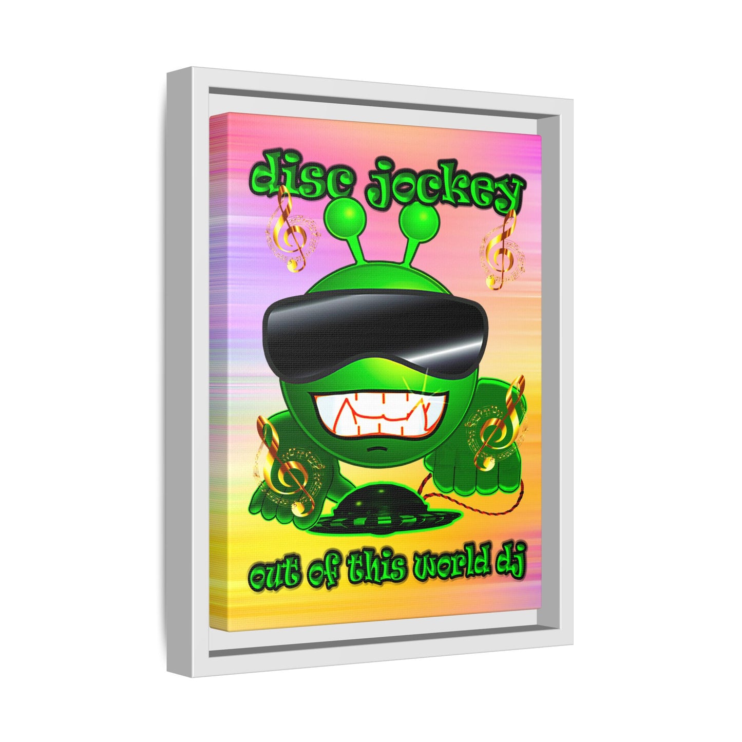 disc jockey - framed canvas art (color blur)