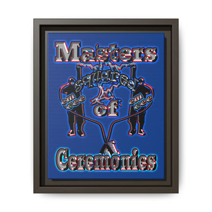 em cee squared - framed canvas art (dark blue)