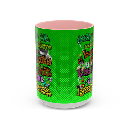 the bum's shit - Accent Mug (logo green)