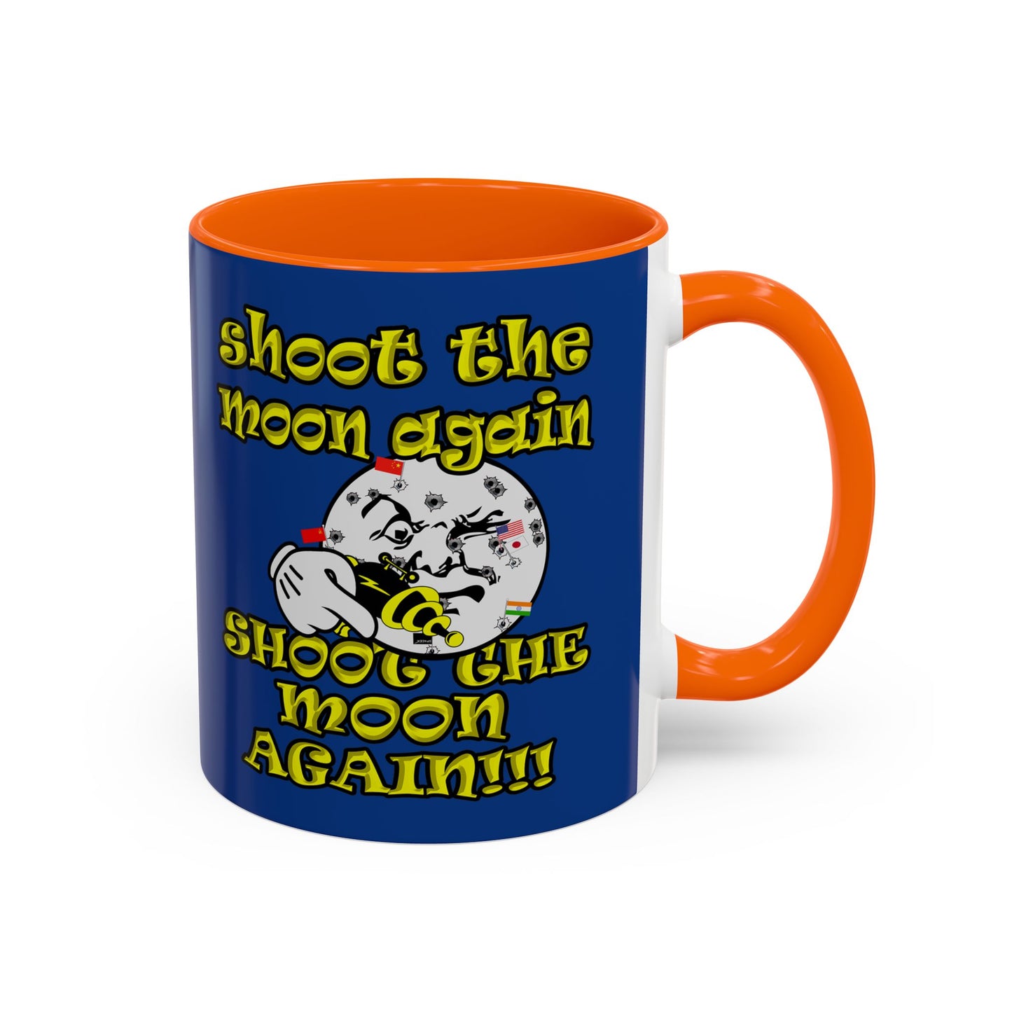 shoot the moon again - Accent Mug (dark blue)