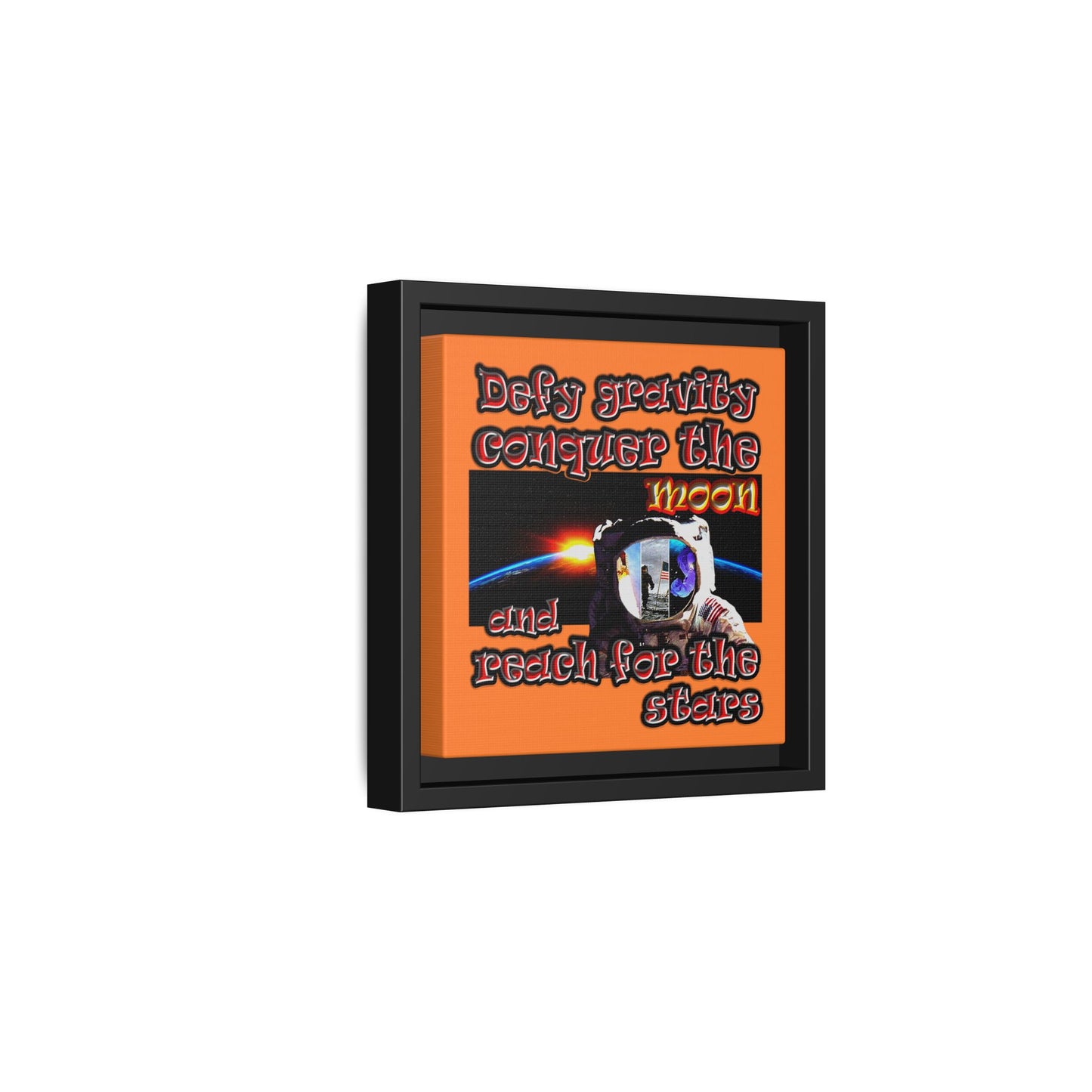 defy conquer reach - framed canvas art (crusta)