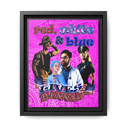 rw&b lives matter - framed canvas art (pink swirl)