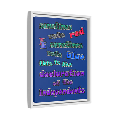 declaration of the independents - framed canvas art (dark blue)