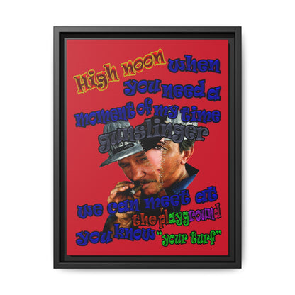 high noon - framed canvas art (dark red)
